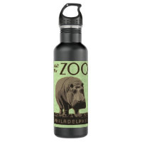 Hippopotame vintage hippo zoo poster wpa