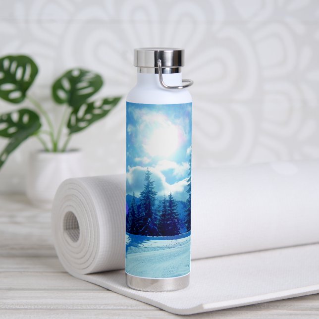 Bouteille D'eau Hiver Soleil Snowy Paysage alpin (Yoga)