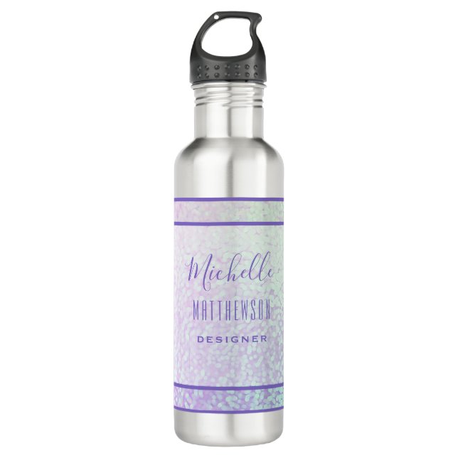 Bouteille D'eau Holographique Professionnel Chic Business (Devant)