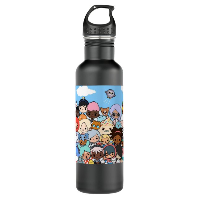 Bouteille D'eau Hommes Femmes Manga Toca Boca Anime Graphisme Pour (Devant)