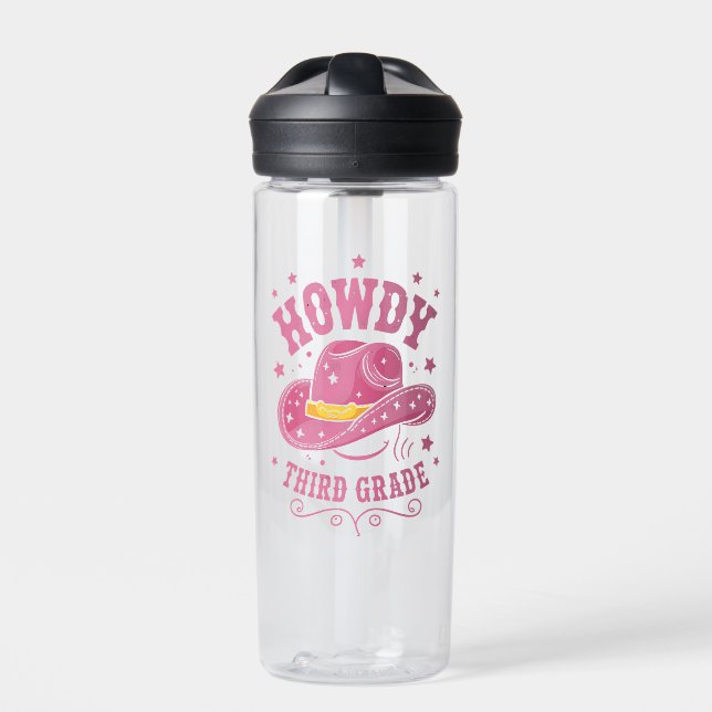Bouteille D'eau Howdy Cowboy De 3E Année Revenir À L'École (Extérieur)