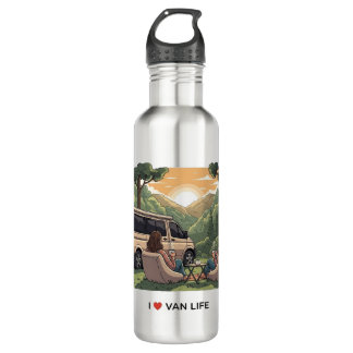 Bouteille D'eau I ♥ Van Life stainless steel adventure bottle