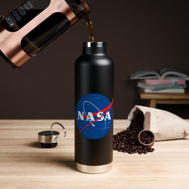 Bouteille D'eau Iconique NASA Eclipse Noir Isolé (Café (pivotée))