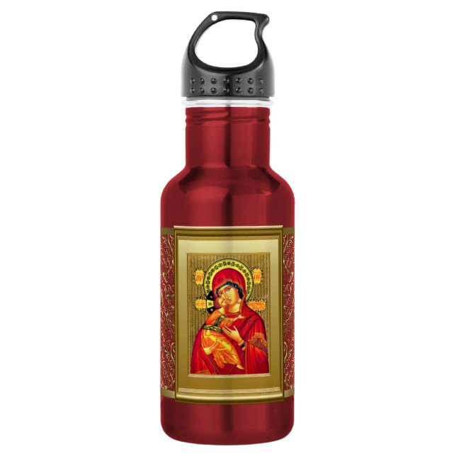 Bouteille D'eau Ikon Vierge Marie et de l'enfant Jésus (Devant)