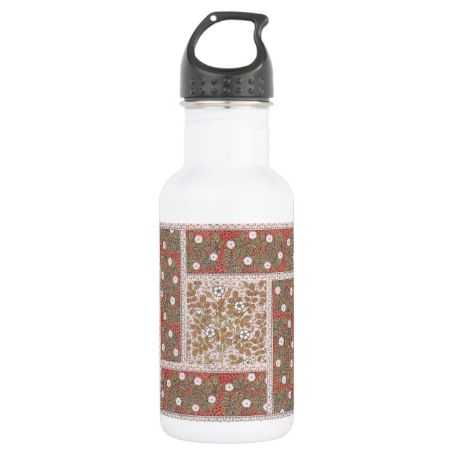 Bouteille D'eau Illustration d'art de rose sauvage Fleur Vintage (Devant)