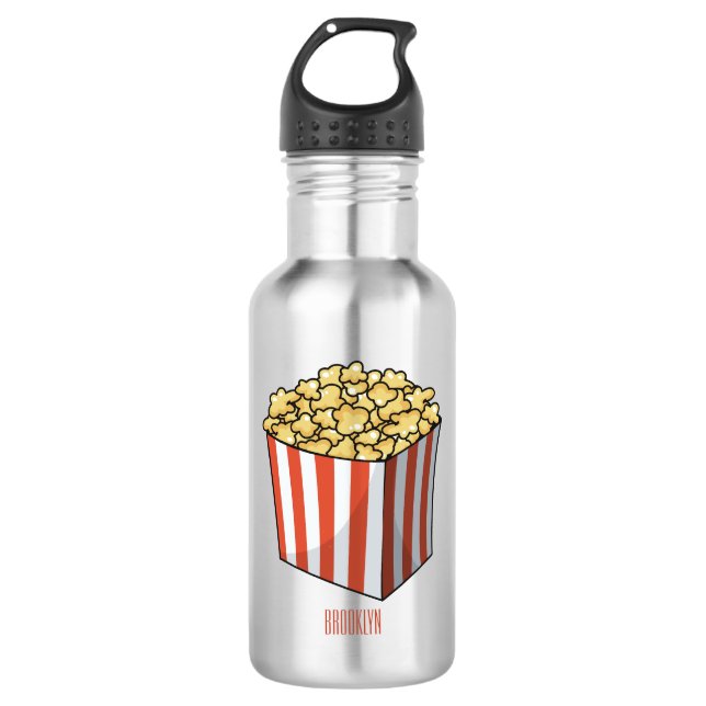 Bouteille D'eau Illustration de dessin animé Popcorn (Devant)