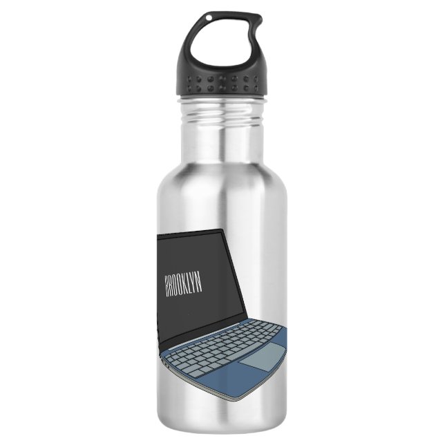 Bouteille D'eau Illustration de dessin sur ordinateur portable (Devant)