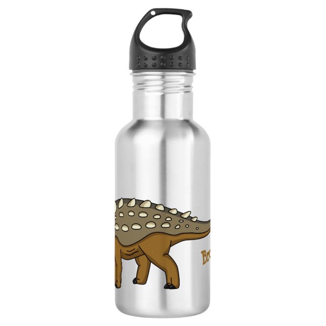 Bouteille D'eau Illustration de dinosaure blindé Ankylosaurus (Devant)