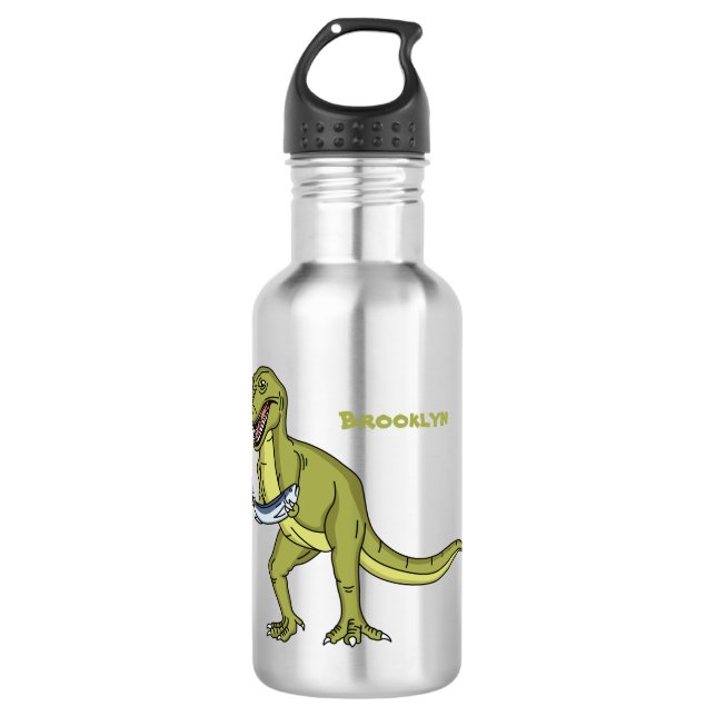 Bouteille D'eau Illustration de dinosaure T rex drôle (Devant)