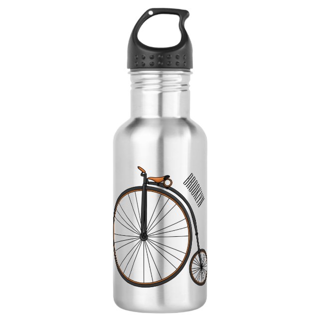 Bouteille D'eau Illustration de la bande dessinée de vélo à grande (Devant)