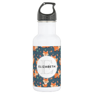 Bouteille D'eau Illustration de Motif de renard orange mignon avec
