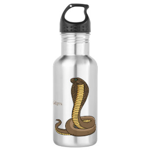 Bouteille D'eau Illustration de serpent à cobra Brown