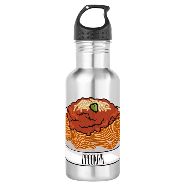 Bouteille D'eau Illustration de Spaghetti (Devant)