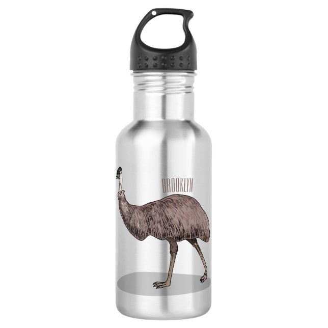 Bouteille D'eau Illustration d'Emu bird (Devant)