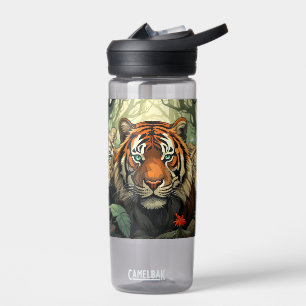 Bouteille D'eau Illustration des tigres monogrammes personnalisés