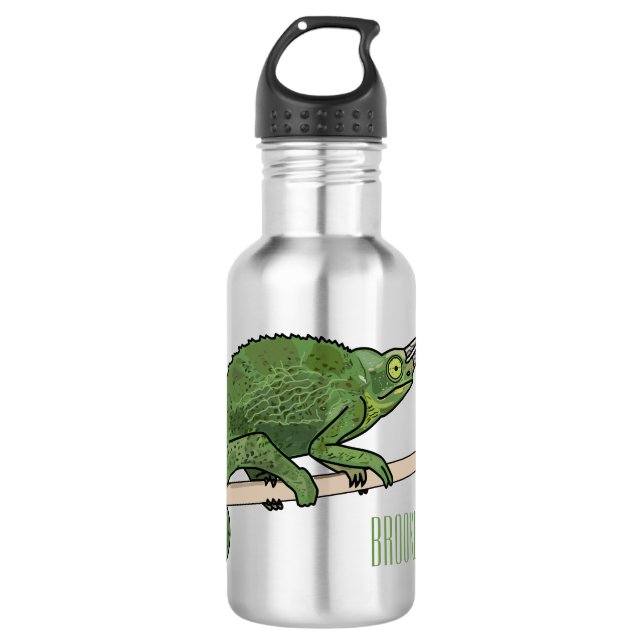Bouteille D'eau Illustration du caméléon de Jackson (Devant)