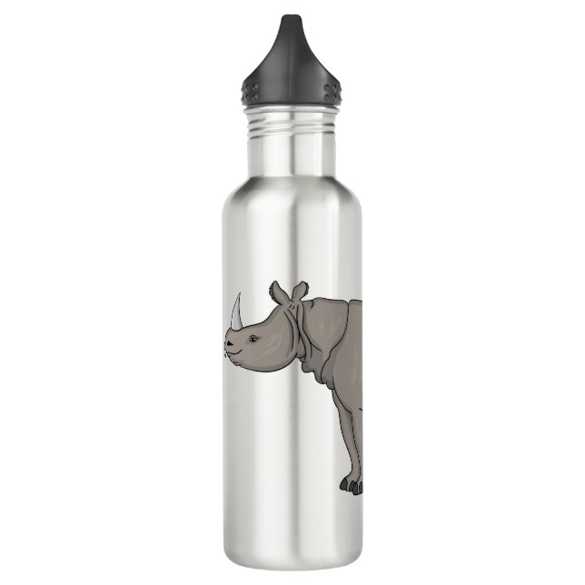 Bouteille D'eau Illustration du rhinocéros de Javan (Gauche)