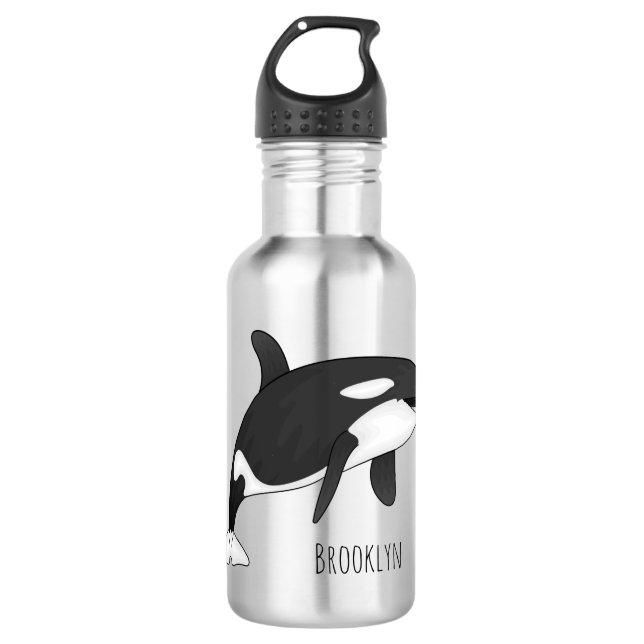 Bouteille D'eau Illustration d'une baleine tueuse (Devant)
