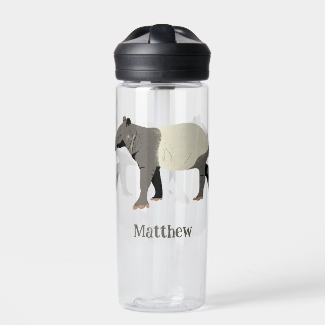 Bouteille D'eau Illustration personnalisée de Tapir Malais (Extérieur)