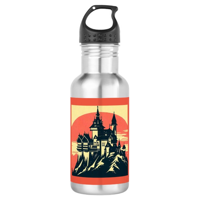 Bouteille D'eau Imaginaire Château médiéval - Bois coupé 4 (Devant)