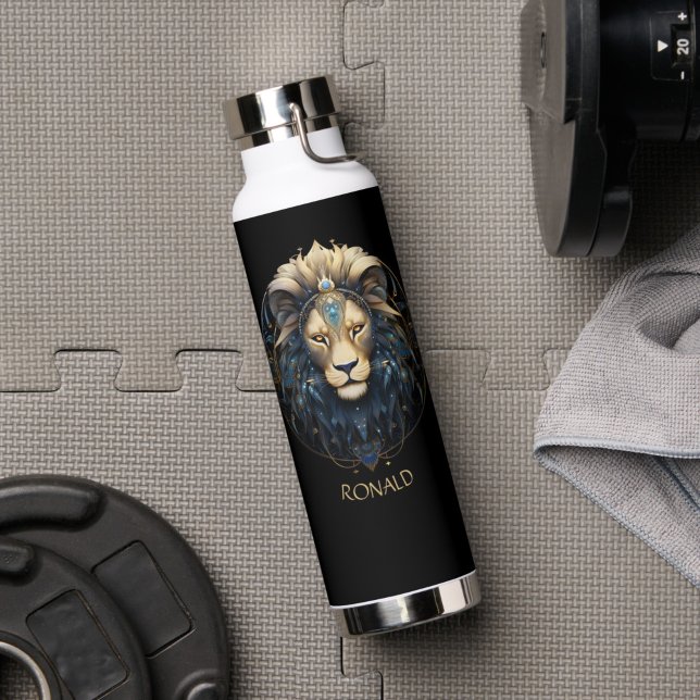 Bouteille D'eau Imaginaire moderne Lion Zodiac Star Signet Nom Leo (Créateur téléchargé)