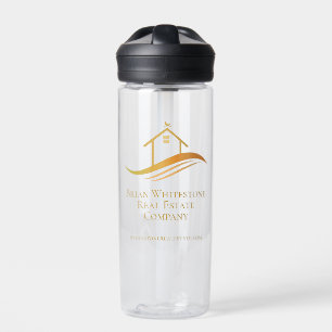 Bouteille D'eau Immobilier Société Gold House Logo Realtor Personn