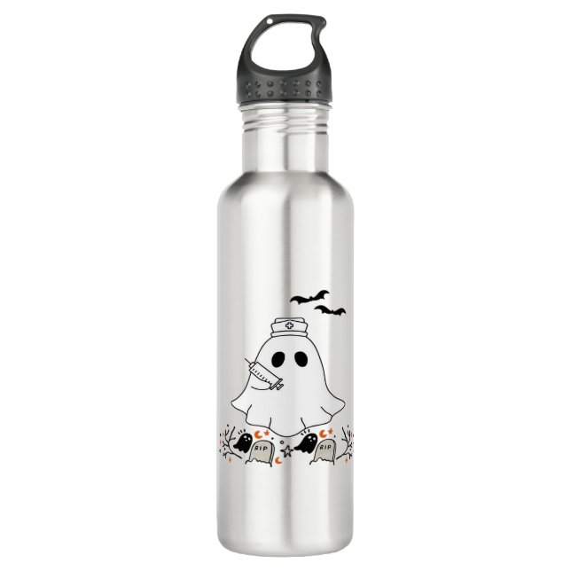 Bouteille D'eau Infirmière Ghost mignonne Halloween Design T-shirt (Devant)