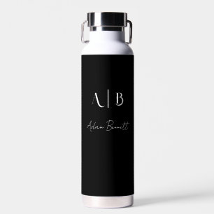 Bouteille D'eau Initiales Monogrammes Personnalisées Modernes Nom 
