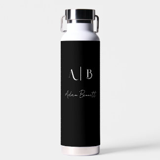 Bouteille D'eau Initiales Monogrammes Personnalisées Modernes Nom