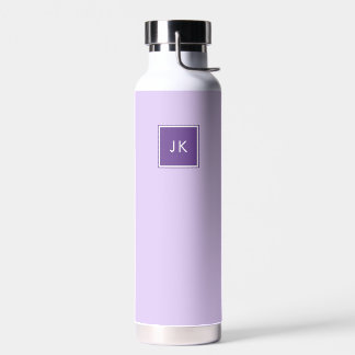 Bouteille D'eau Initiales simples minimalistes violets