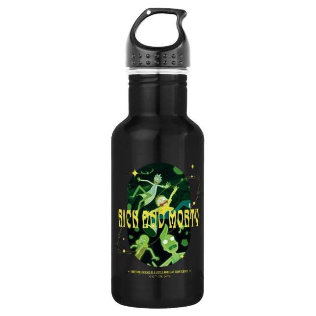 Bouteille D'eau Insigne de devis de décrochage de Rick et Morty (Devant)