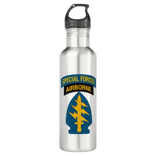 Bouteille D'eau Insigne des forces spéciales - Onglet aéroporté (Devant)