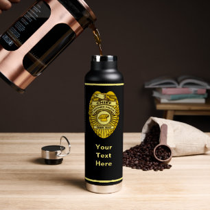 Bouteille D'eau Insigne du chef de la police de cuisine