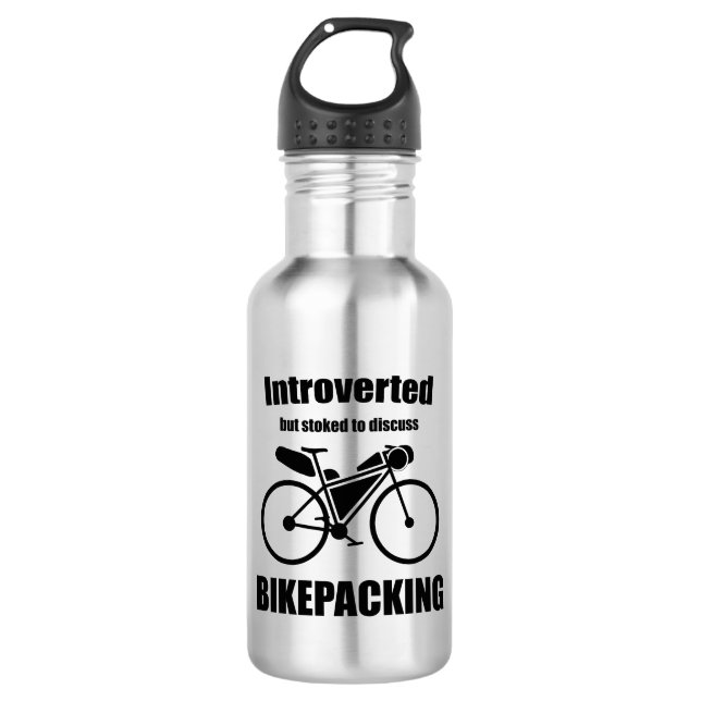 Bouteille D'eau Introverted Mais Stocker À Discuter De Bikepacking (Devant)
