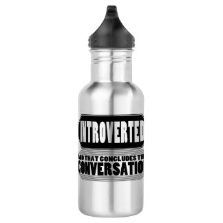 Bouteille d'eau introvertie drôle