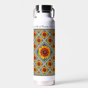 Bouteille d'eau isolée avec les tournesols de Susi