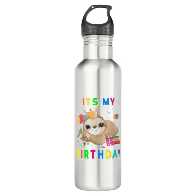 Bouteille D'eau Its My Birthday Cute Sloth Birthday Party Costumes (Devant)
