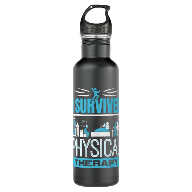 Bouteille D'eau J'ai survécu à la physiothérapie (Devant)
