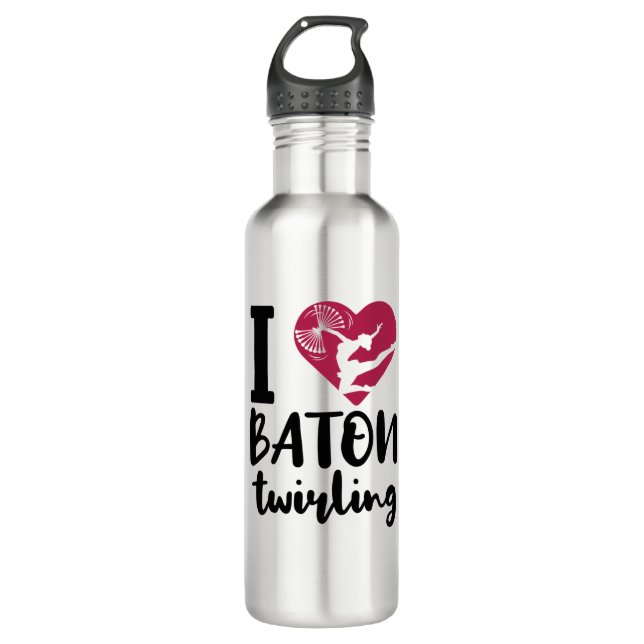Bouteille D'eau J'Aime Baton Twirling (Devant)