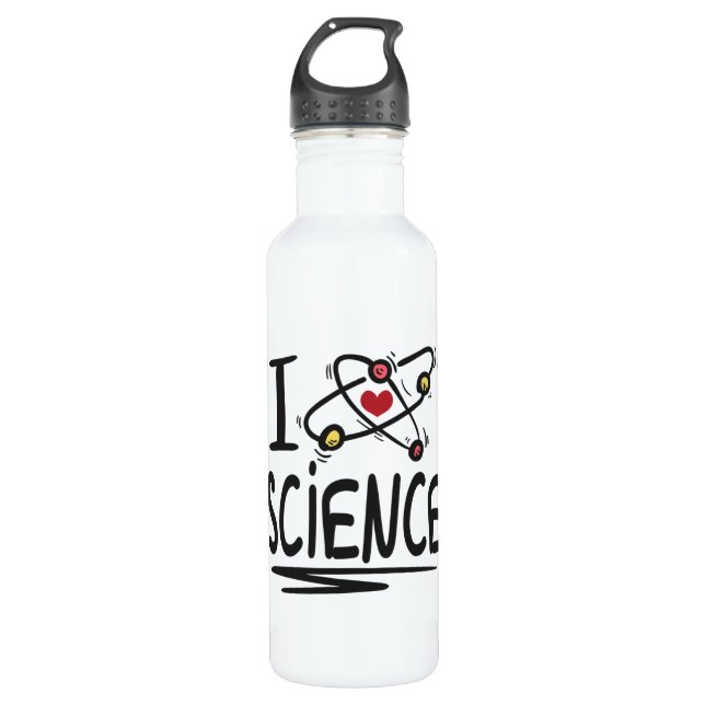 Bouteille D'eau J'aime la science (Devant)