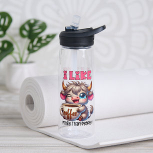 Bouteille D'eau J'aime le café plus que les gens
