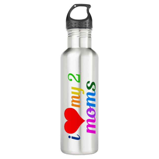 Bouteille D'eau J'aime mes deux mamans (Devant)
