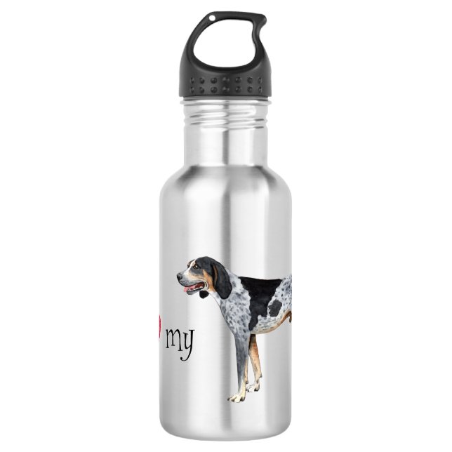 Bouteille D'eau J'aime mon bluetick Coonhound (Devant)