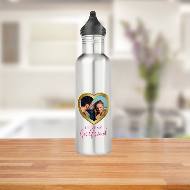 Bouteille D'eau J'aime Mon cadeau de petite amie pour elle Valenti (Créateur téléchargé)