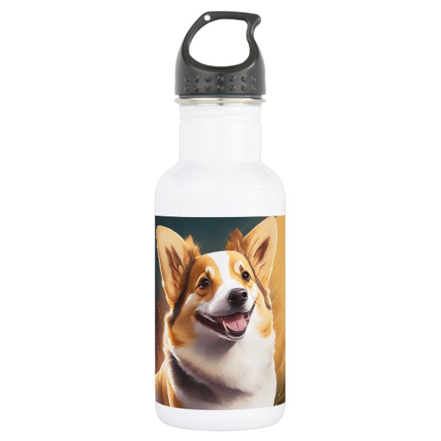 Bouteille D'eau J'Aime Mon Corgi | Propriétaire de chien mignon (Devant)