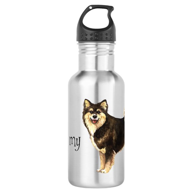 Bouteille D'eau J'aime mon Lapphund finlandais (Devant)
