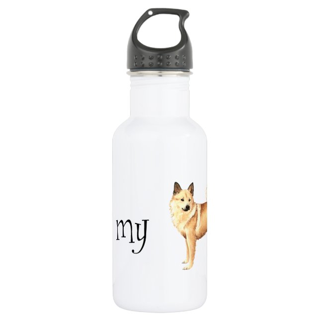 Bouteille D'eau J'aime mon norvégien Buhund (Devant)