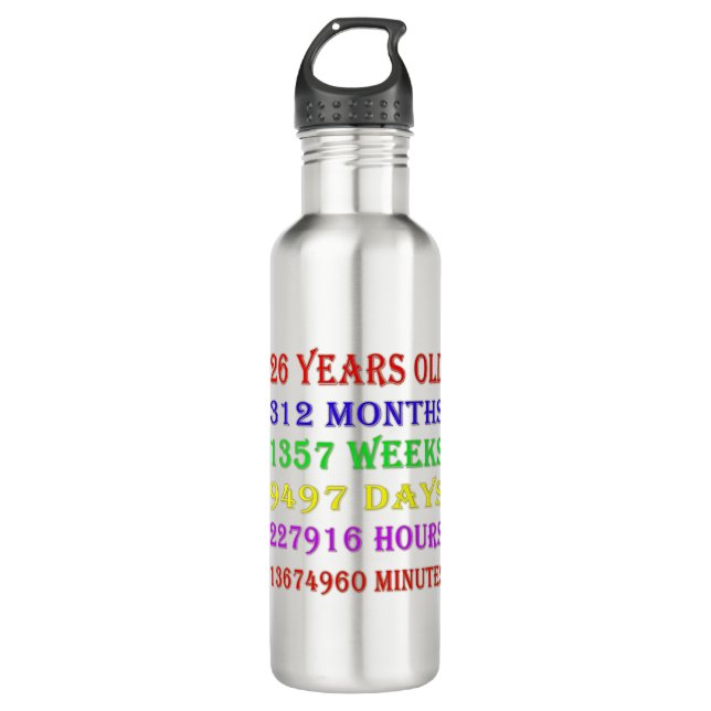 Bouteille D'eau Jalons du 26e anniversaire (Devant)