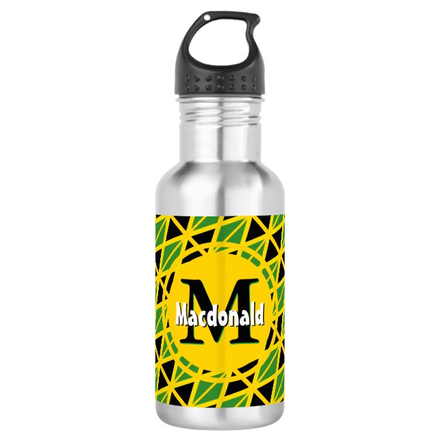 Bouteille D'eau JAMAÏQUE DRAPEAU Patriotique Personnalisé (Devant)