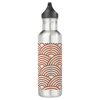 Bouteille D'eau Japonaise Seigaiha Vave Rust Terracotta